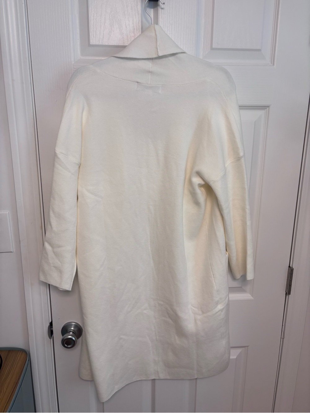 Women’s Open-Front Cream Cardigan with Pockets - Picture 11 of 16